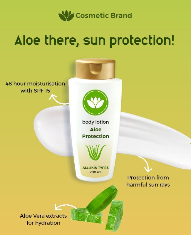 Aloe Vera Sun Protection Lotion Flyer Template