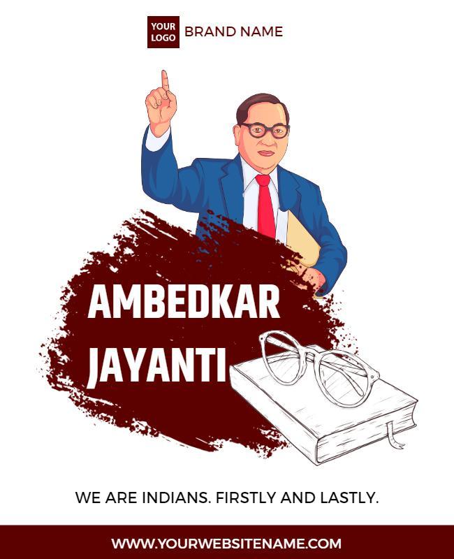 Ambedkar Jayanti Celebration Educational Flyer Template