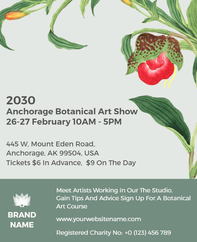 Anchorage Botanical Art Show Event Flyer Template