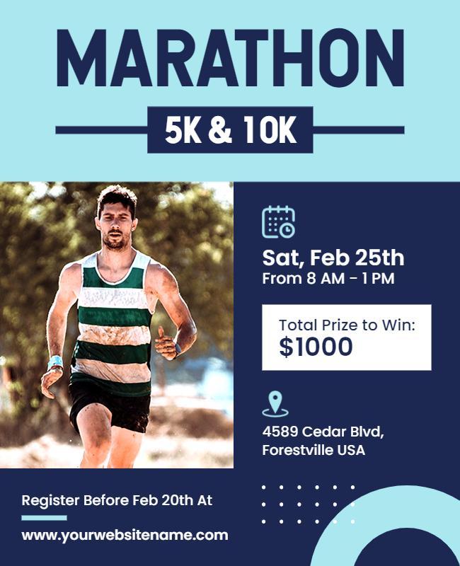 Annual 5k and 10k Marathon Event Flyer Template