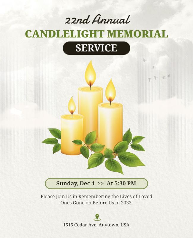 Annual Candlelight Memorial Service Flyer Template