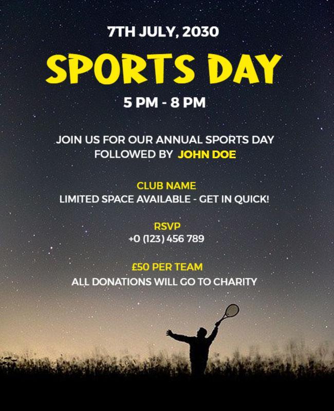 Annual Charity Sports Day Event Flyer Template