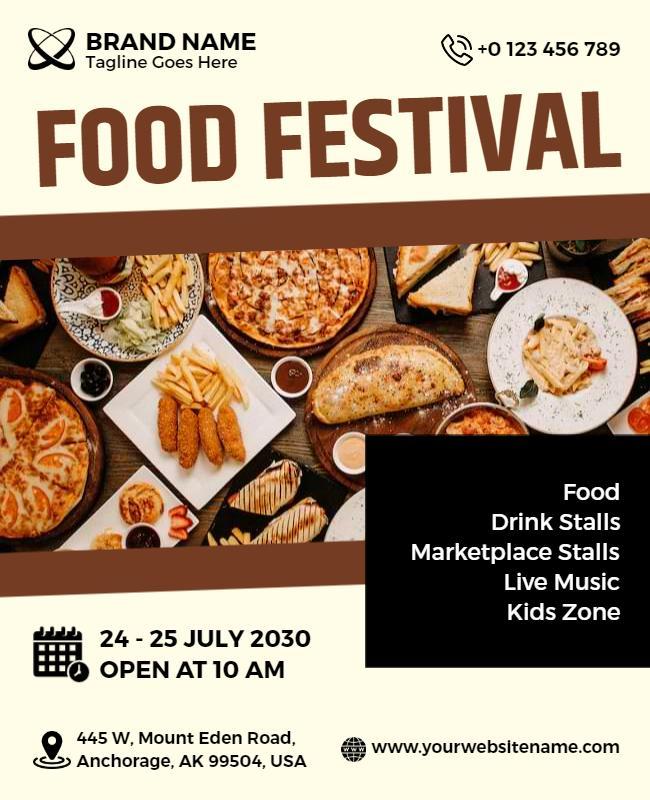 Annual Community Food Festival Event Flyer Template