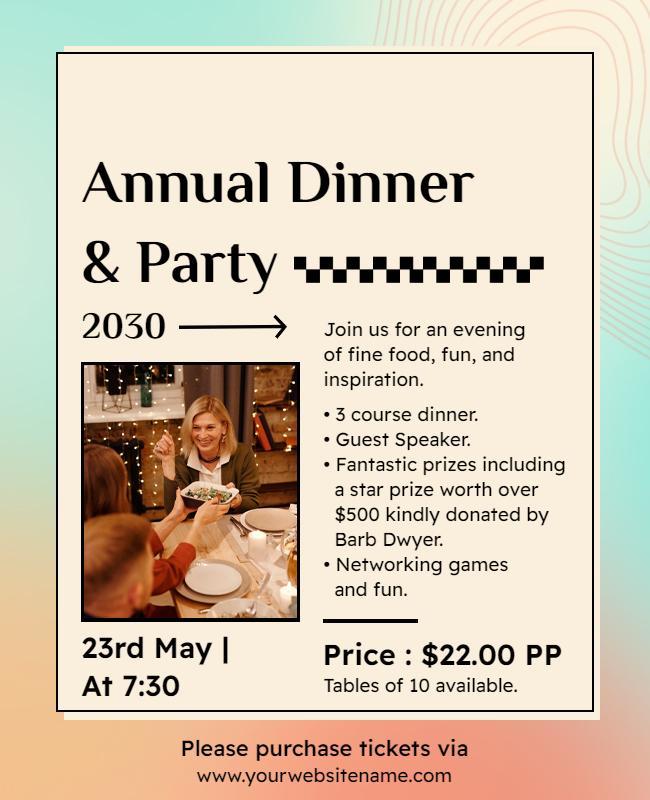 Annual Dinner and Party Event Flyer Template