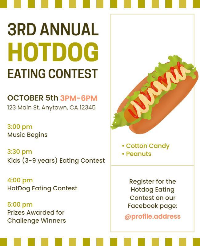 Annual Hotdog Eating Contest Event Flyer Template