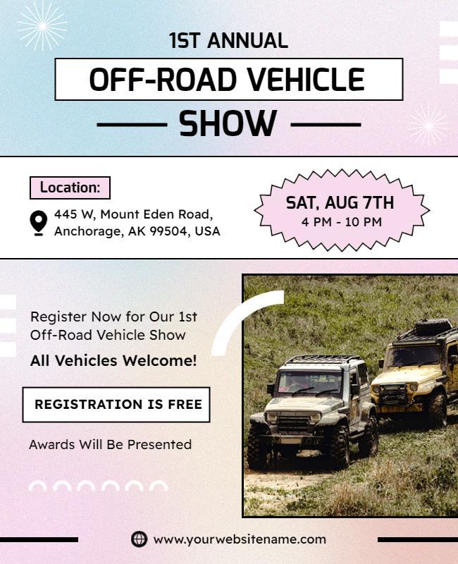 Annual Off Road Vehicle Show Event Flyer Template