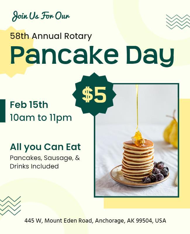 Annual Pancake Day Breakfast Event Flyer Template