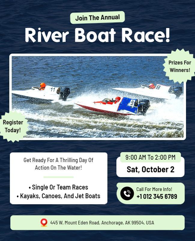 Annual River Boat Race Event Flyer Template