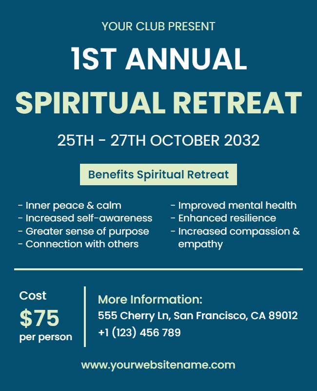 Annual Spiritual Retreat Event Flyer Template