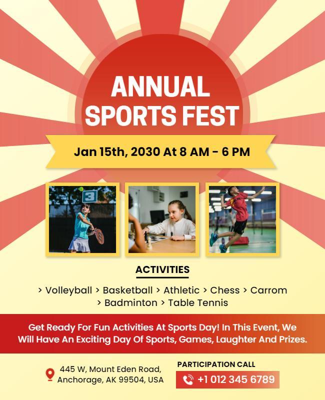 Annual Sports Fest Event Flyer Template