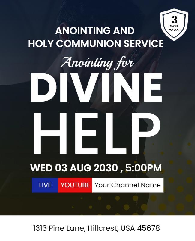 Anointing and Holy Communion Service Flyer Template