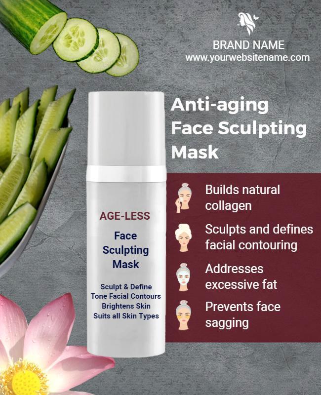 Anti Aging Face Sculpting Mask Product Flyer Template