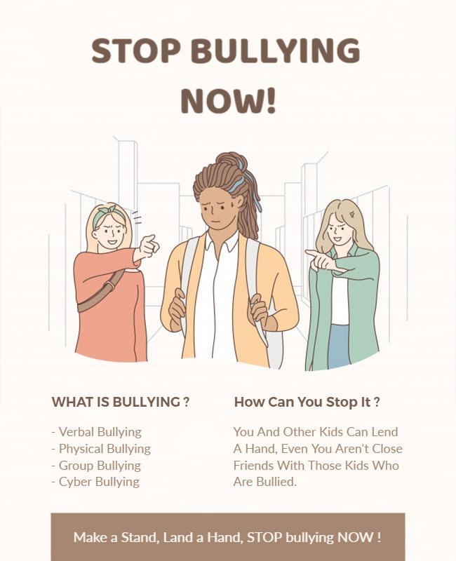 Anti Bullying Awareness Campaign Flyer Template