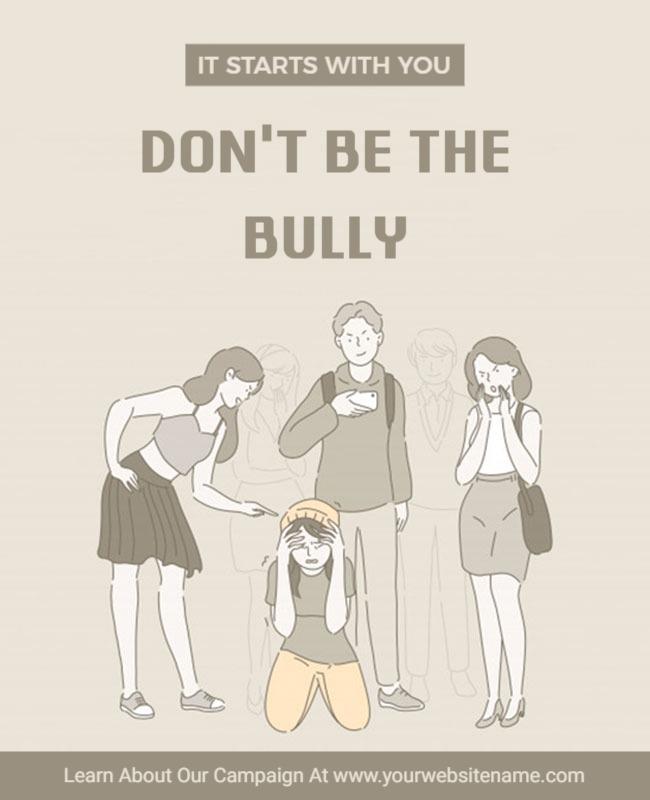 Anti Bullying Awareness Campaign Flyer Template