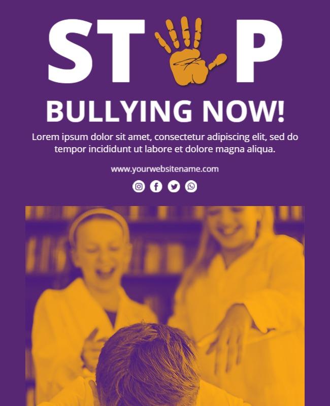 Anti Bullying Awareness Campaign Flyer Template