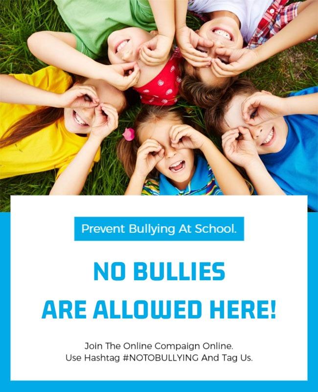 Anti Bullying School Awareness Campaign Flyer Template