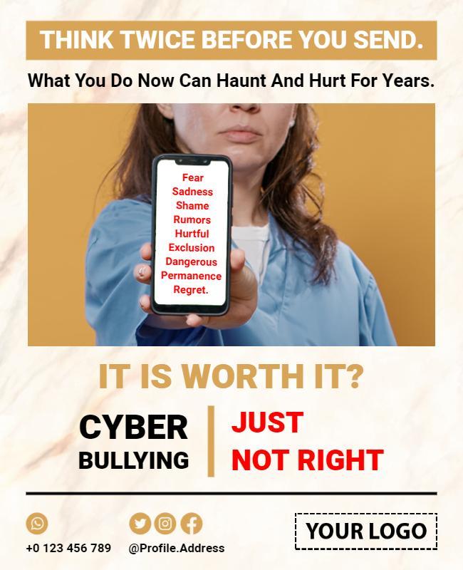 Anti Cyberbullying Awareness Campaign Flyer Template