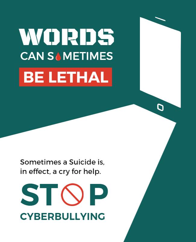 Anti Cyberbullying Awareness Campaign Flyer Template