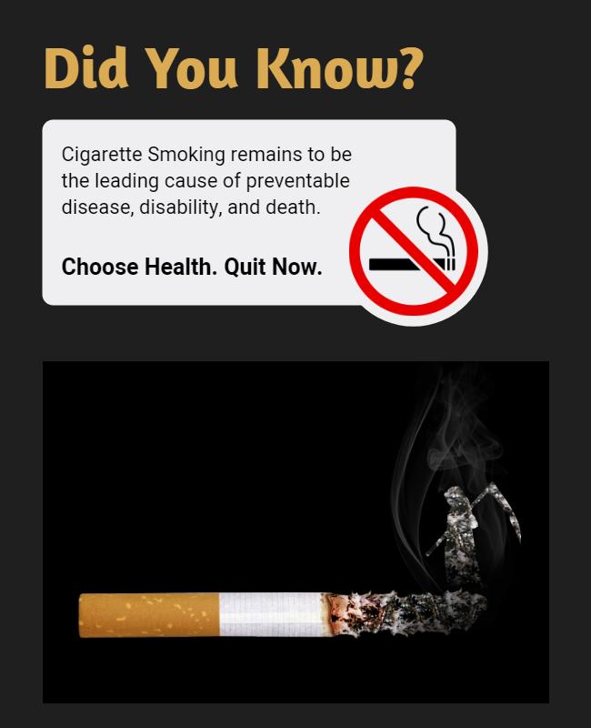 Anti Smoking Health Awareness Campaign Flyer Template