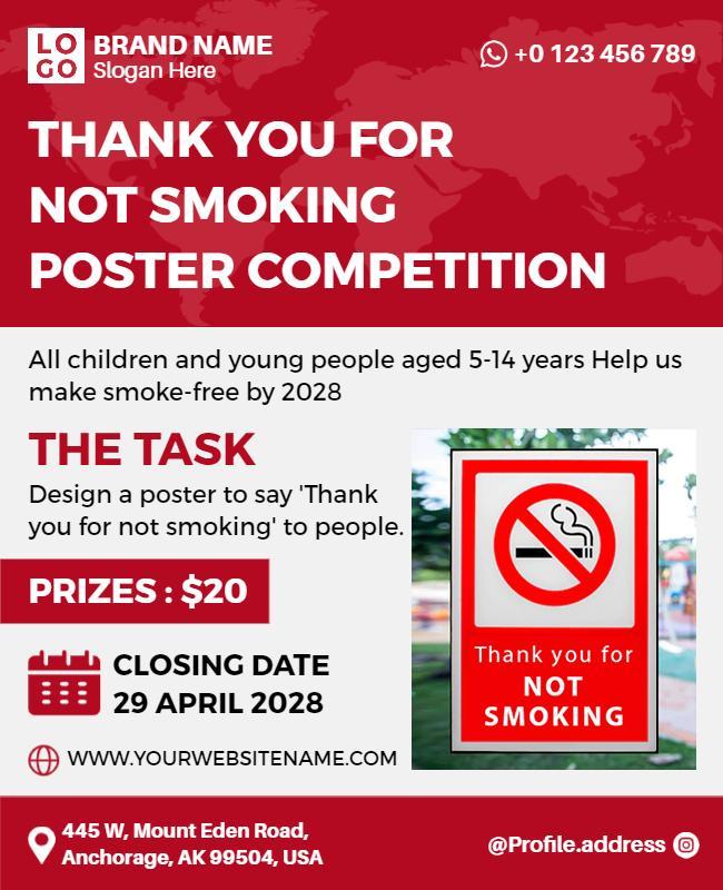 Anti Smoking Poster Competition Flyer Template