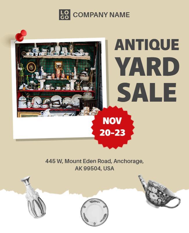 Antique Yard Sale Event Flyer Template