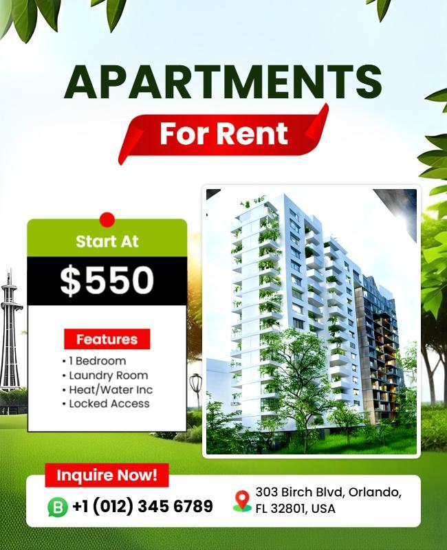 Apartment for Rent Announcement Flyer Template