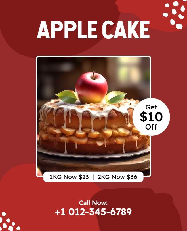 Apple Cake Special Offer Flyer Template