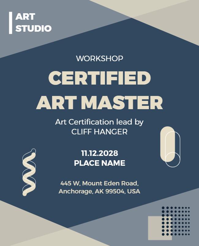 Art Certification Workshop Event Flyer Template