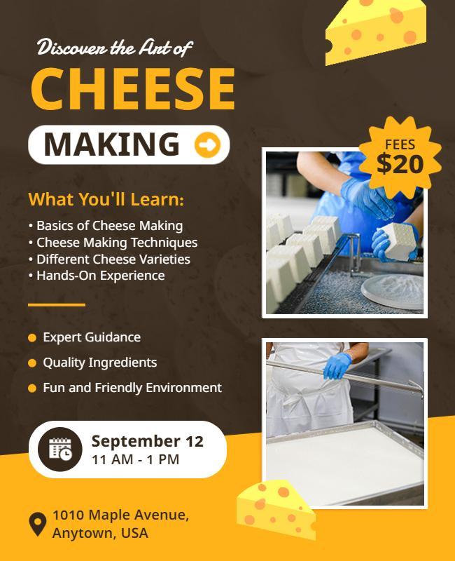 Art Of Cheese Making Workshop Flyer Template