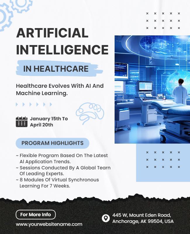 Artificial Intelligence in Healthcare Event Flyer Template