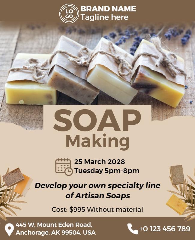 Artisan Soap Making Workshop Flyer Template