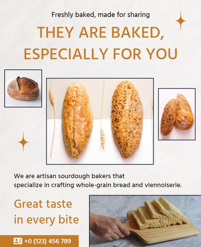 Artisan Sourdough Bakery Promo Flyer Template