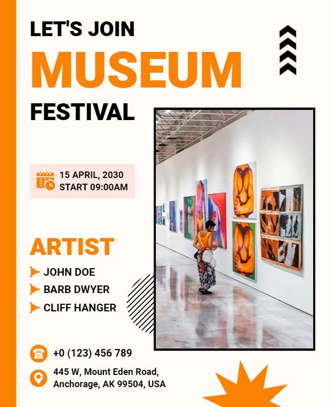 Artistic Museum Festival Event Flyer Template