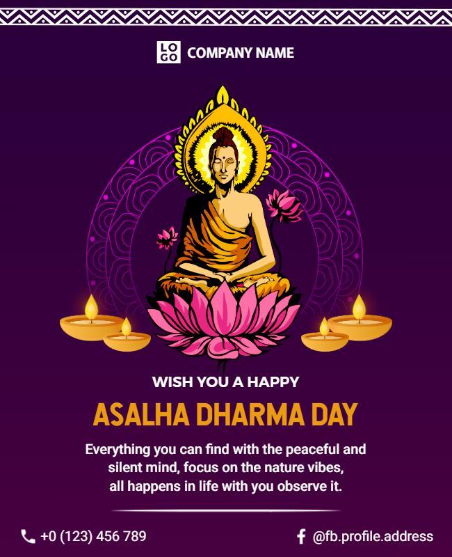 Asalha Dharma Day Celebration Flyer Template