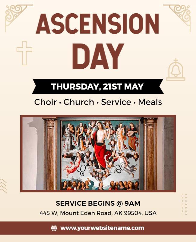 Ascension Day Church Service Flyer Template