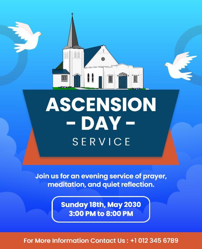 Ascension Day Church Service Flyer Template