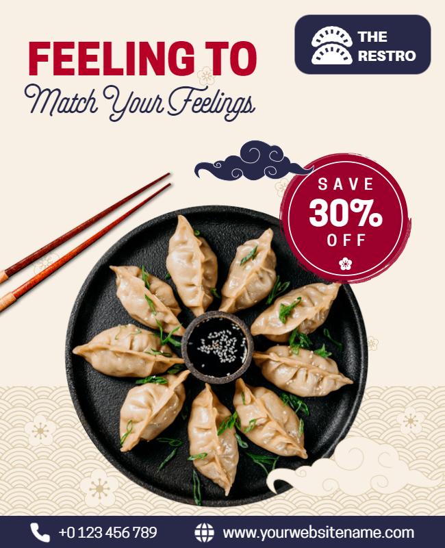 Asian Cuisine Discount Promotion Flyer Template