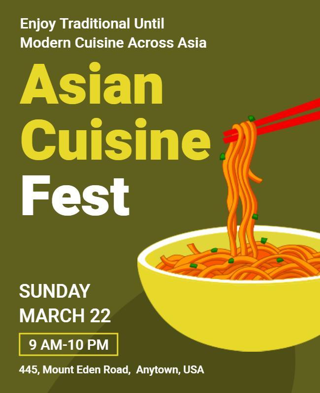 Asian Cuisine Festival Event Flyer Template