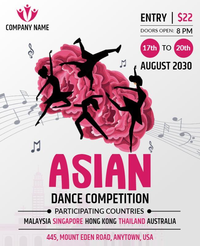 Asian Dance Competition Event Flyer Template