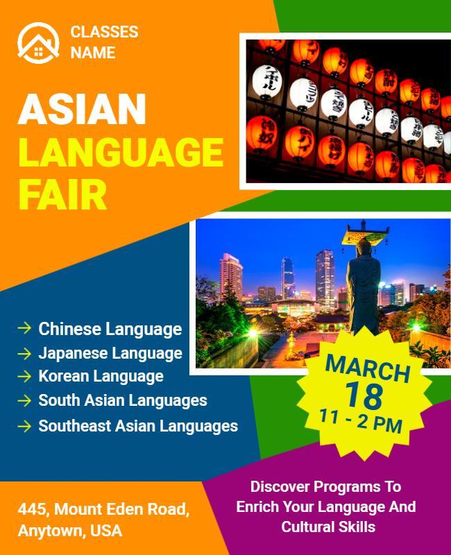 Asian Language Fair Event Flyer Template