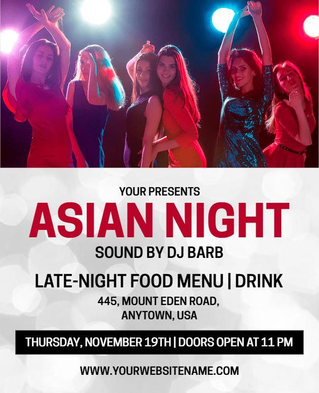 Asian Night Dance Party Flyer Template