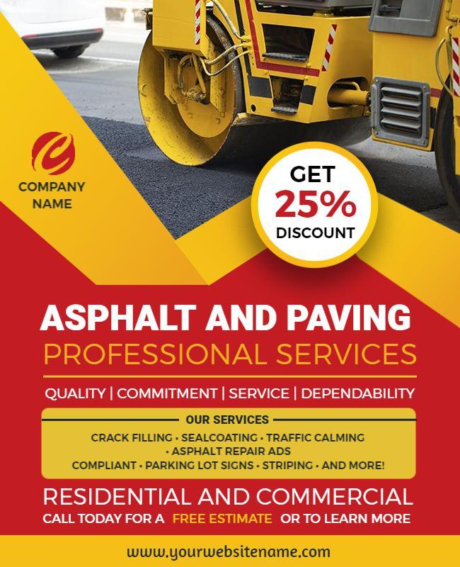 Asphalt and Paving Services Discount Flyer Template