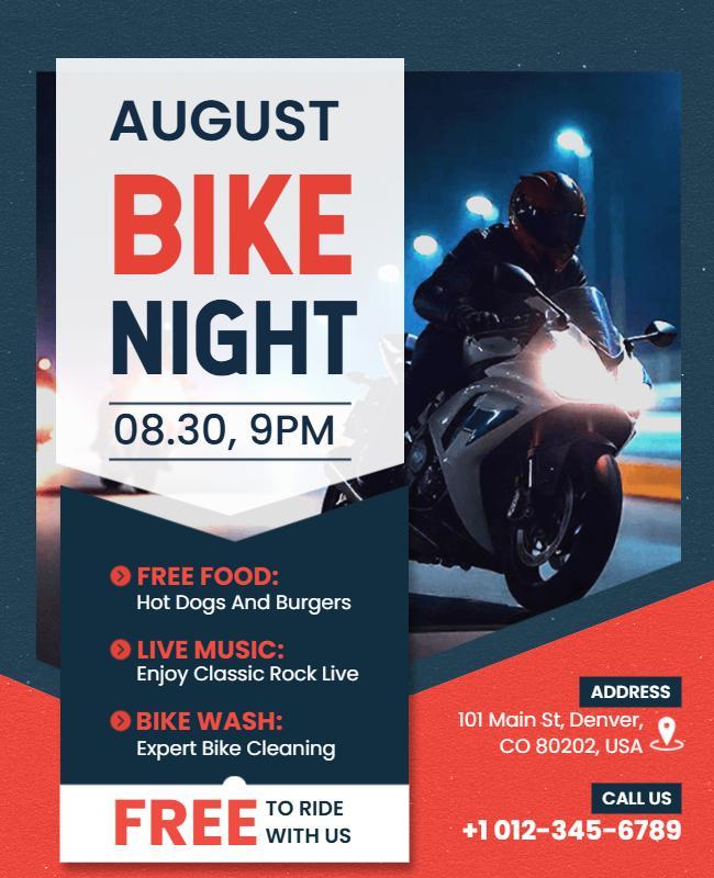 August Bike Night Event Flyer Template