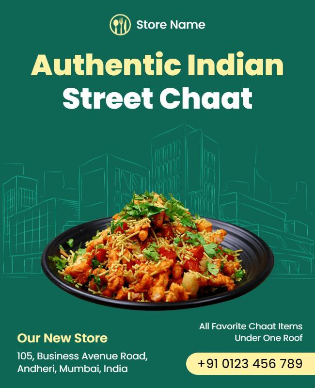 Authentic Indian Street Food Promotion Flyer Template