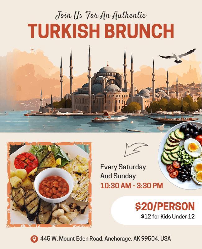 Authentic Turkish Brunch Event Flyer Template