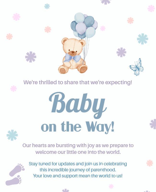 Baby Announcement Celebration Flyer Template