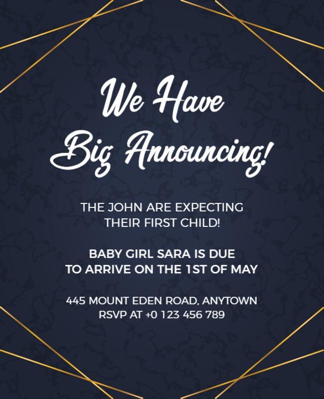 Baby Arrival Announcement Celebration Flyer Template