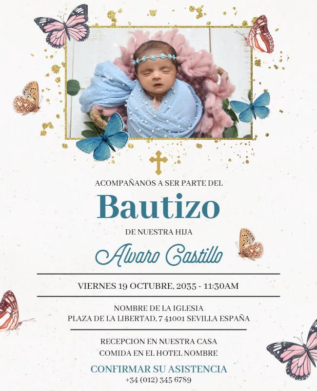 Baby Baptism Celebration Invitation Flyer Template