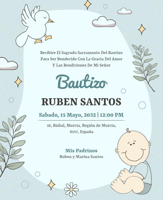 Baby Baptism Celebration Invitation Flyer Template