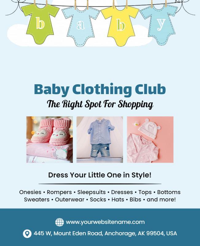 Baby Clothing Club Promotional Flyer Template